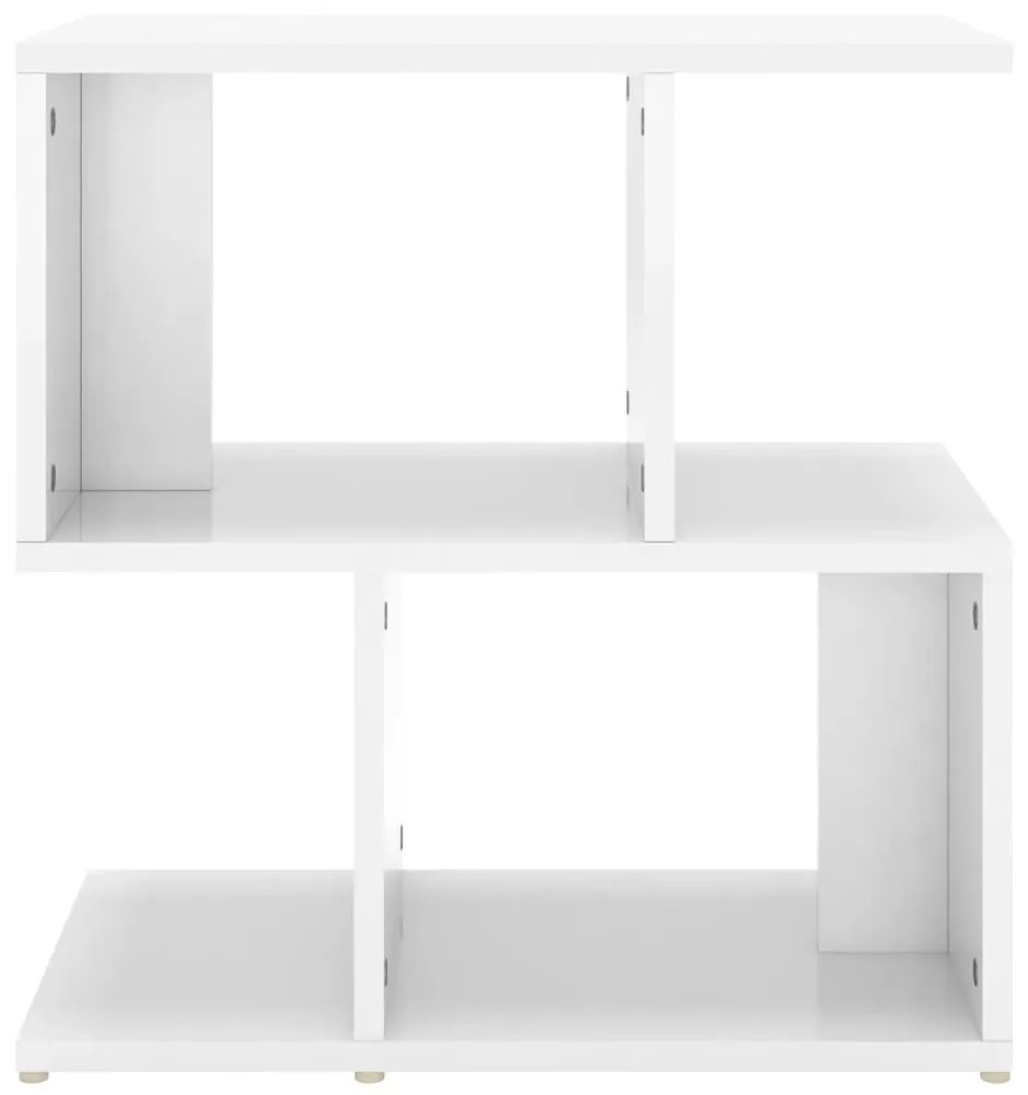 Comodino Bianco Lucido 50x30x51,5 cm in Legno Multistrato