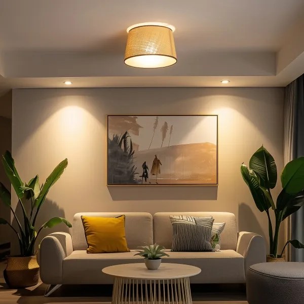 Brilagi - Plafoniera LED CERIA 1xE27/40W/230V, diametro 35 cm, beige