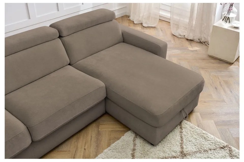 Divano angolare marrone allungabile (con composizione variabile) Monaco – Bobochic Paris