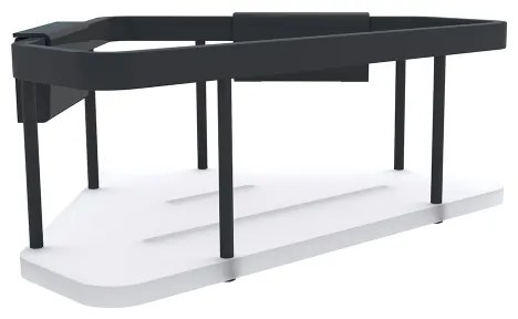 NIMCO Ki-14003-B-90 - Mensola a muro per doccia KIBO opaco nero/bianco