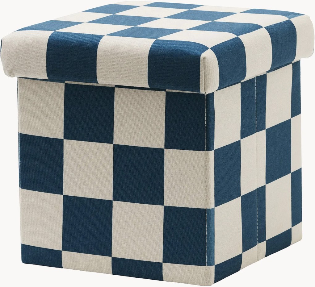 Pouf contenitore per bambini Check Teal