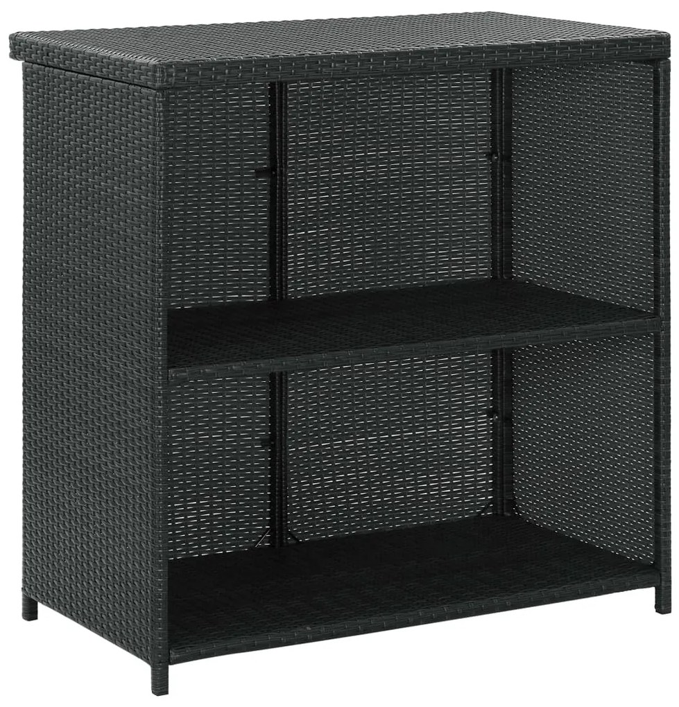 Set da bar 3 pz in polyrattan nero