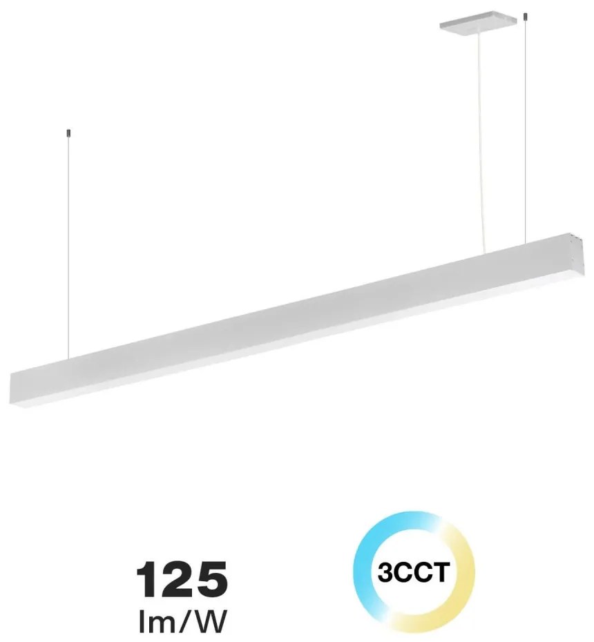 Lampada Lineare LED a Sospensione 55W 150cm bianca con driver Philips Colore Bianco Variabile CCT