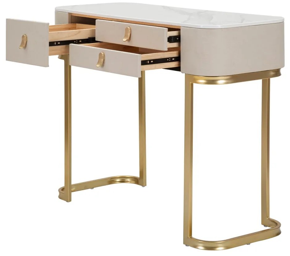 Consolle in beige-oro 40x100 cm Beauty - Mauro Ferretti