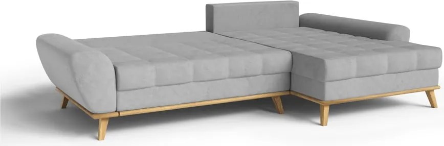 Divano letto angolare grigio chiaro (penisola a destra) Balitco - Ropez