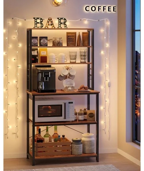 Scaffale a ripiani per cucina MARGE marrone/nero