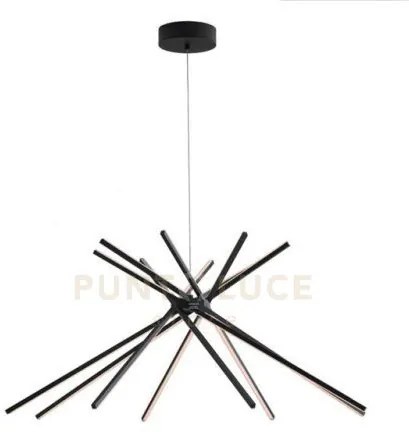 Lampadario a sospensione led shanghai nera 56w 6560lm 3000k 113x51,...