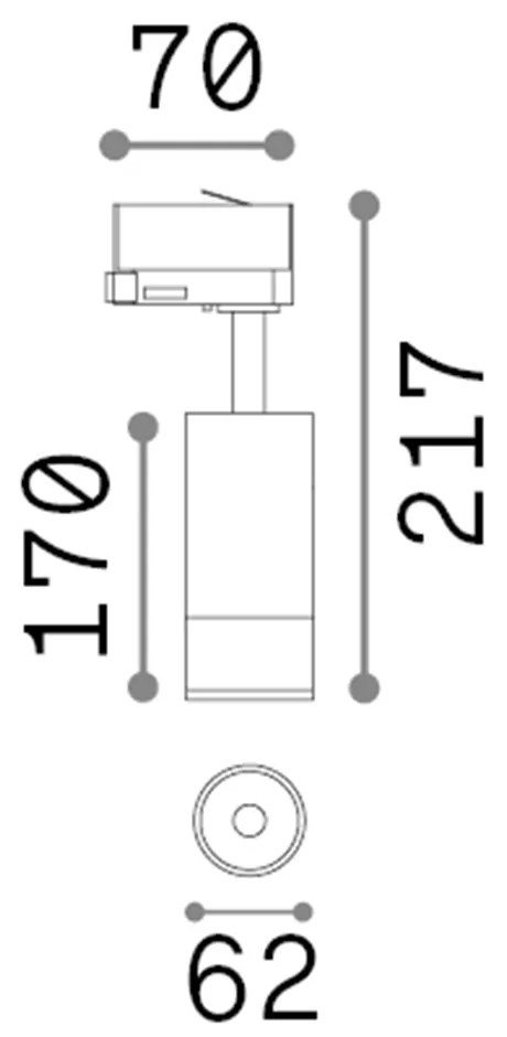 Proiettore Cilindrico On-Off Eos Alluminio-Plastiche Nero Led 15W 3000K