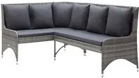 Divani Angolari da Giardino 2 pz in Polyrattan Grigio 310223