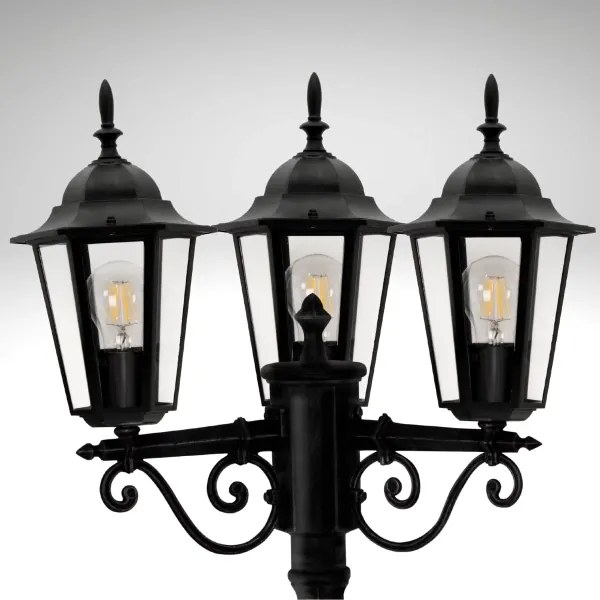Lampada da esterno 3xE27/20W/230V IP43 2,58 m nero
