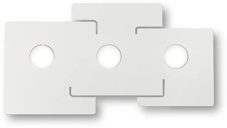 Plafoniera Moderna Totem Metallo Bianco 3 Luci Gx53 9W 3000K Luce Calda