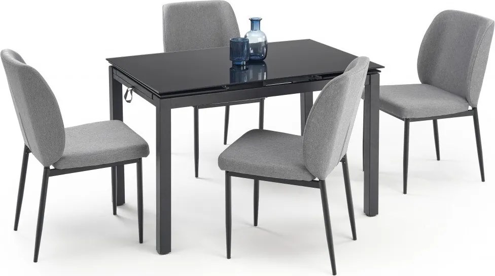 Tavolo Jasper grigio/nero Jasper + 4 sedie