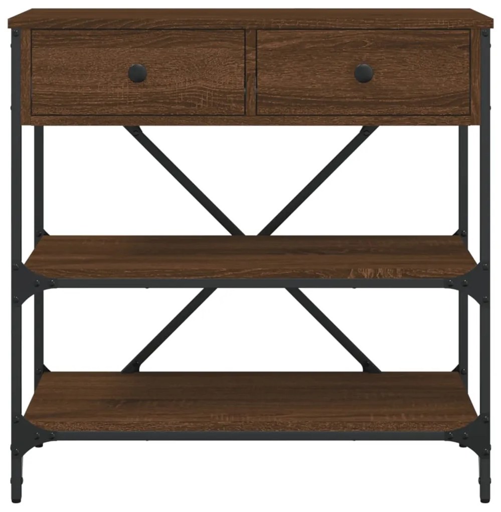 Tavolino consolle rovere marrone 75x34,5x75cm legno multistrato