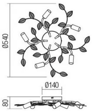 Redo 02-980 - Lampadario a plafone TIARA 5xE14/28W/230V