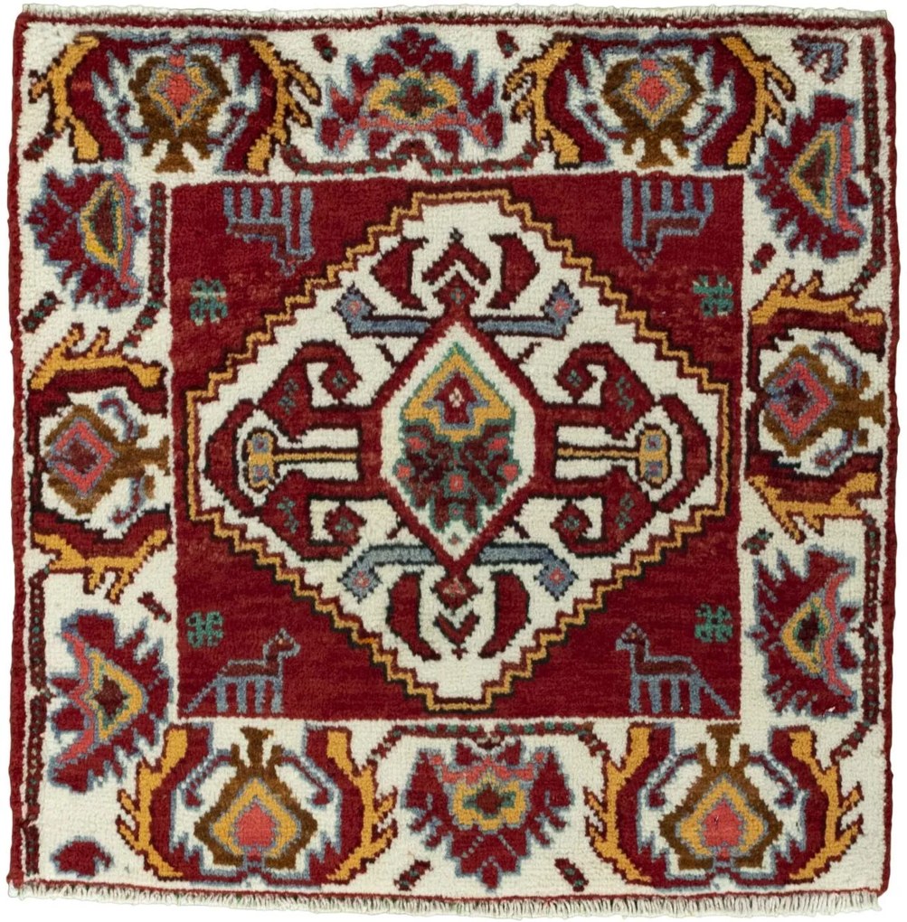 Shiraz Tappeto persiano 60 x 60 Rosso (Iran) Annodato A Mano