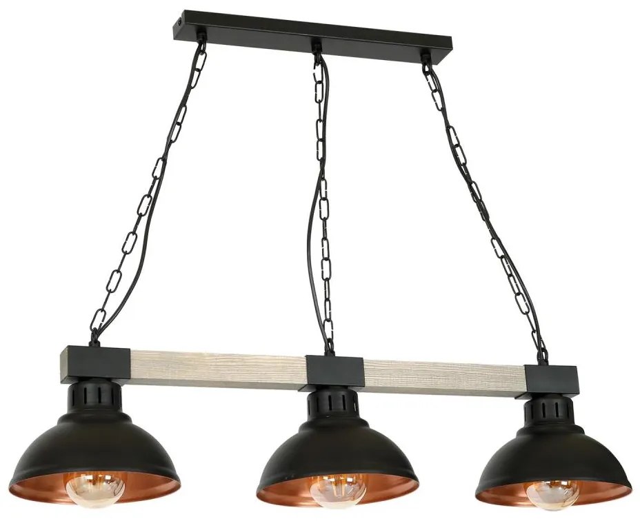 Lampadario a sospensione con catena HAKON 3xE27/60W/230V