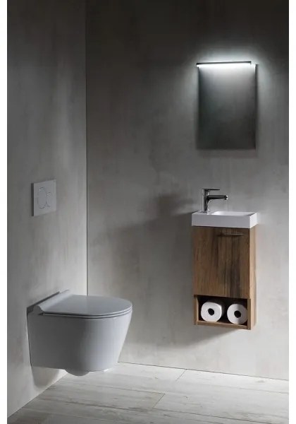 Sapho - Lavabo sospeso PICCOLINO 31x17 cm sinistro/in marmo colato/bianco