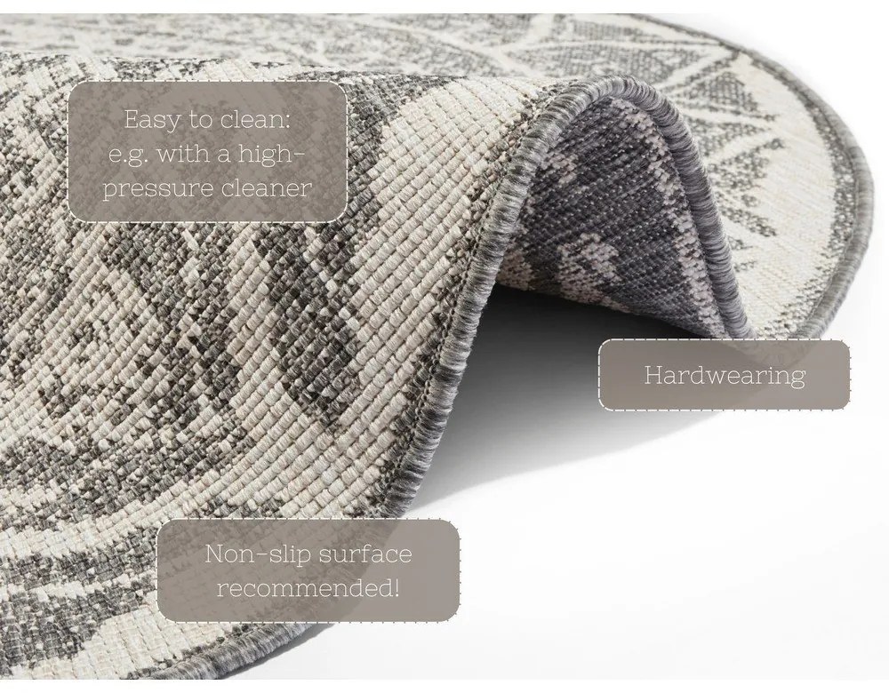 Tappeto da esterno grigio e crema , ø 200 cm Siruma - NORTHRUGS