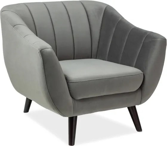 Poltrona Elite 1 Velvet grigia – 91x85x83 cm