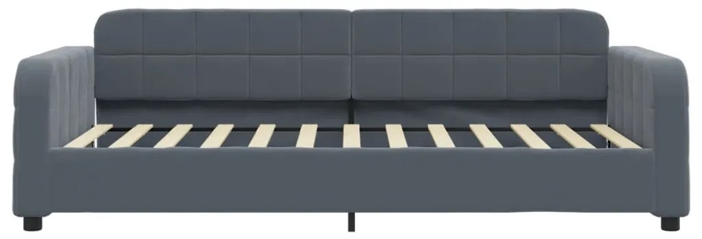 Divano letto con materasso grigio scuro 80x200 cm in velluto