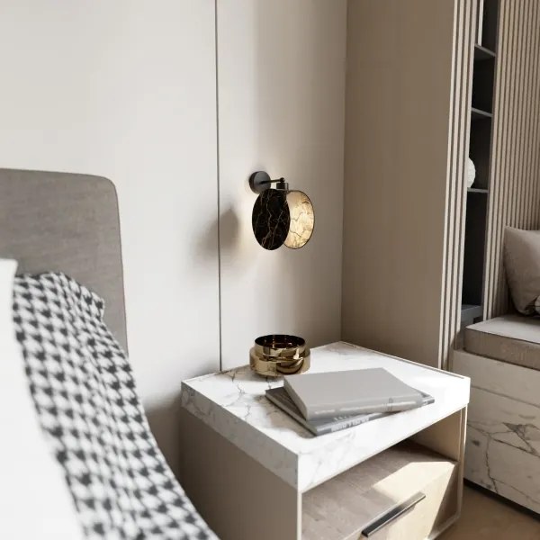 Applique MOTIF 1xE27/15W/230V nero/oro