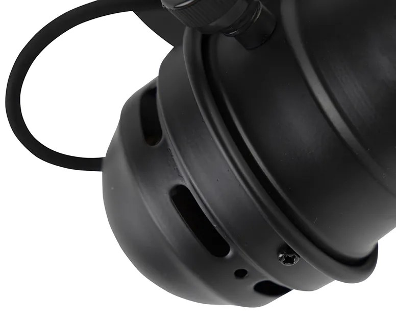 Faretto industriale nero girevole e orientabile senza paralume - Movie