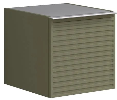 Struttura semi colonna da bagno Pixel 1 anta laccato opaco verde salvia L 40 x H 40 x P 45.5 cm