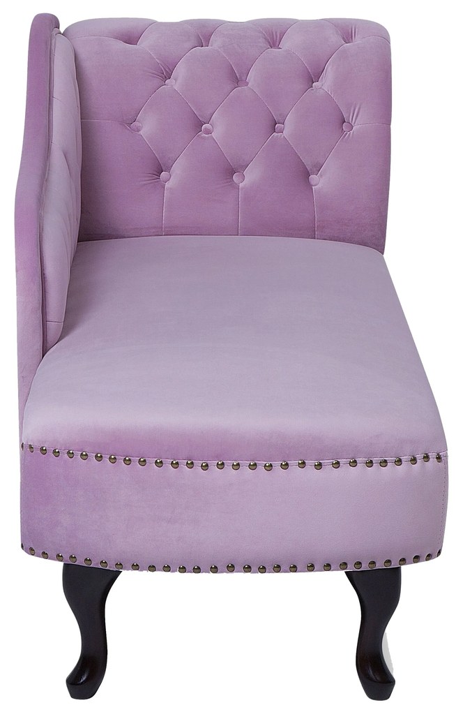 Chaise longue destra in velluto viola lilla NIMES Beliani