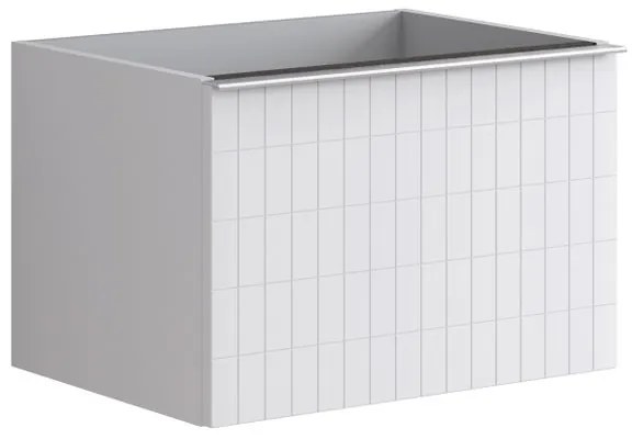 Mobile da bagno sotto lavabo Pixel grid bianco e maniglia alluminio brillante laccato opaco L 60 x H 40 x P 45.5 cm 1 cassetto, lavabo non incluso