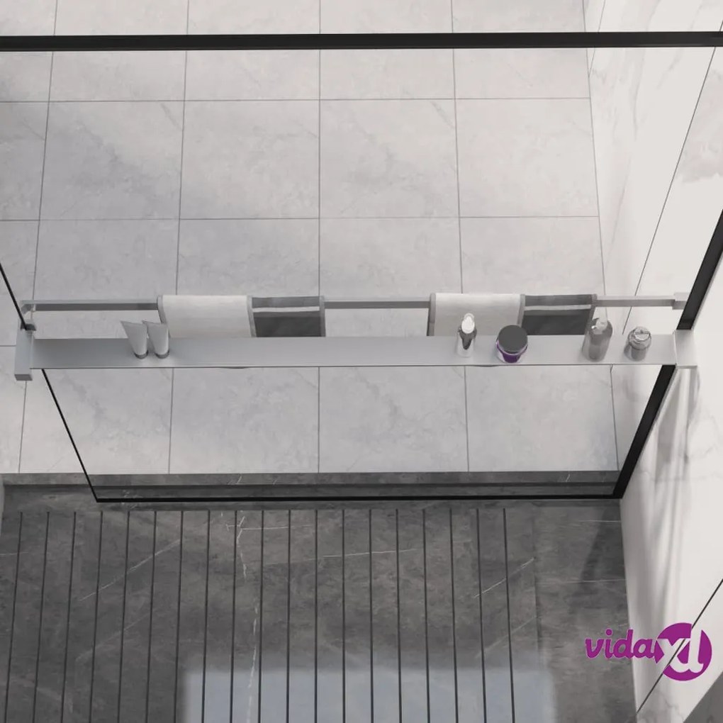 vidaXL Mensola Doccia per Parete Doccia Walk-in Cromo 115 cm Alluminio