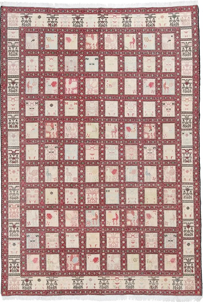 Kilim Tappeto 290x200 Beige (Iran) Annodato A Mano