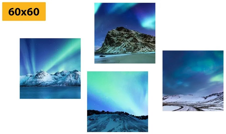 Set di quadri – Bellezza dell'aurora boreale