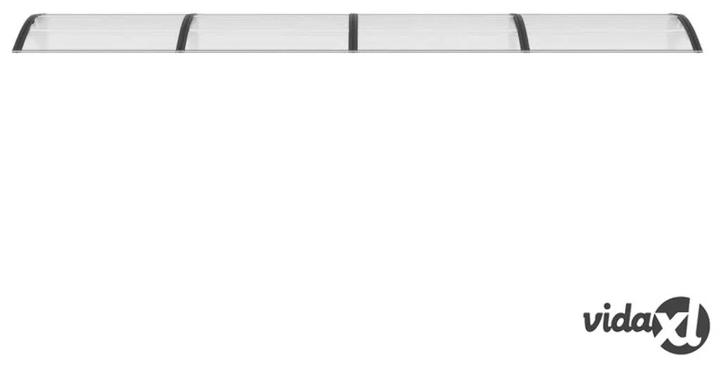 vidaXL Tettoia per Porta Nero e Trasparente 400x75 cm in Policarbonato