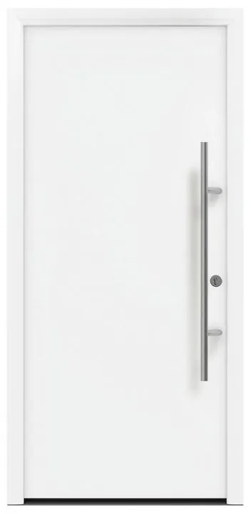 Portoncino d'ingresso HORMANN Iso Pro Secur 010 L 80 x H 210 cm in acciaio bianco, apertura tirare a sinistra