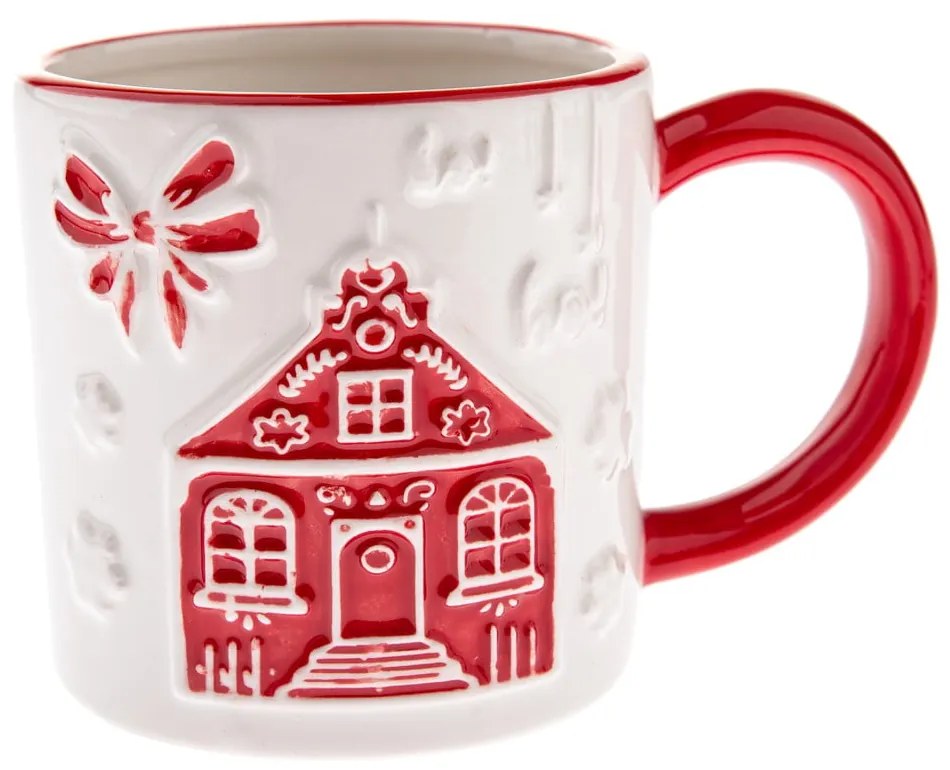 Tazza bianca in ceramica a tema natalizio Christmas cottage – Dakls