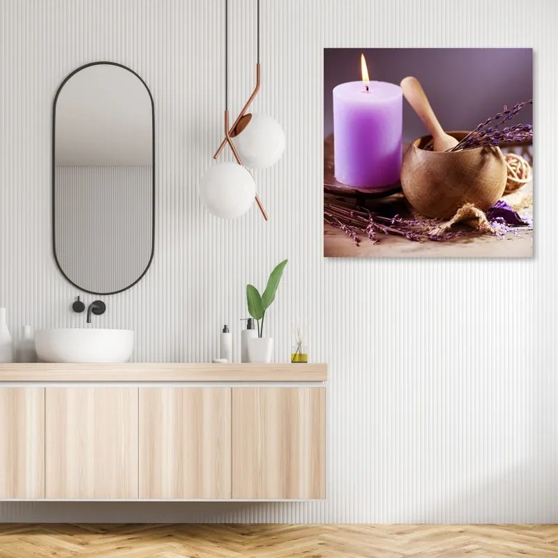 Quadro su tela, Spa Lavender Candle  Dimensioni Tappeti 40x40