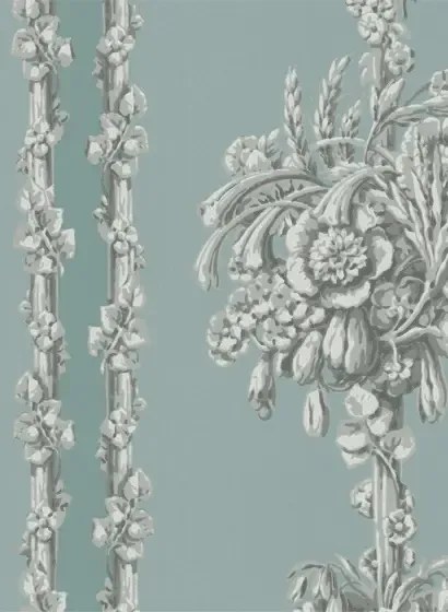 Little Greene Carta da parati Chelsea Bridge - Archive Blue
