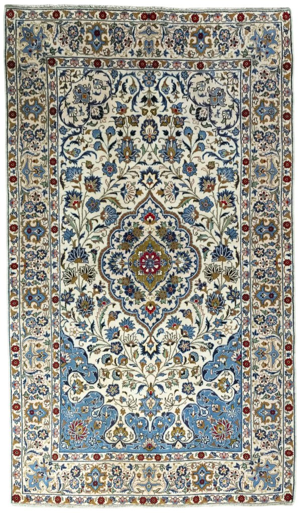 Kashan Tappeto 260 x 150 Beige (Iran) Annodato A Mano