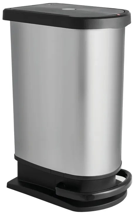 Pattumiera Paso ROTHO a pedale grigio argento 50 L