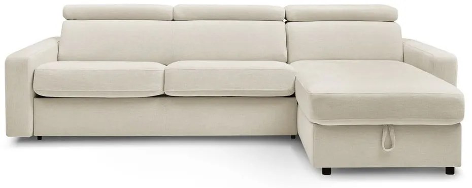 Divano angolare color crema allungabile (con composizione variabile) Monaco – Bobochic Paris