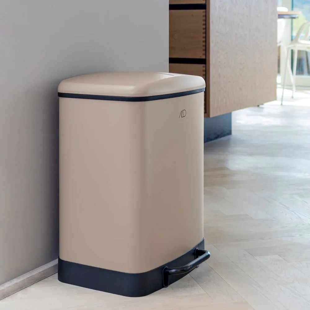 Bidone a pedale in metallo beige per rifiuti differenziati 24 l Wonda - Mette Ditmer Denmark