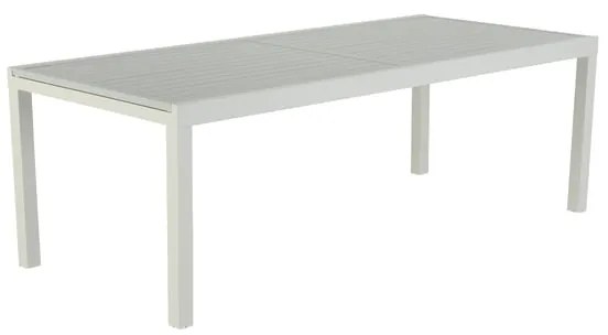 Tavolo allungabile da esterno rettangolare in alluminio bianco 8 posti L da 224 a 336x100cm, Athena NATERIAL