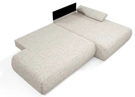 Divano letto angolare con contenitore a L PRATO, angolo destro, beige