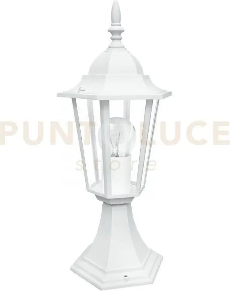 Lume milano bianco 1 luce attacco e27 ip44 17x40,3cm alluminio e vetro