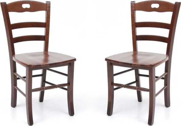 Sedia da cucina con seduta legno LOIRE Noce SET 2 PZ