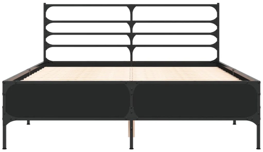 Giroletto nero 140x190 cm in legno multistrato e metallo