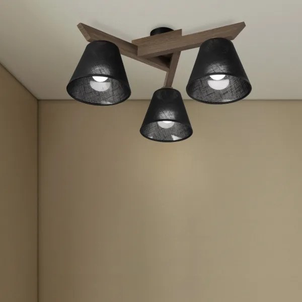 Brilagi - Lampadario LED ANTHONY 3xE14/40W/230V rovere/noce/nero