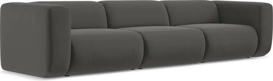 Divano grigio con rivestimento in velluto 319 cm Ekahi – Makamii