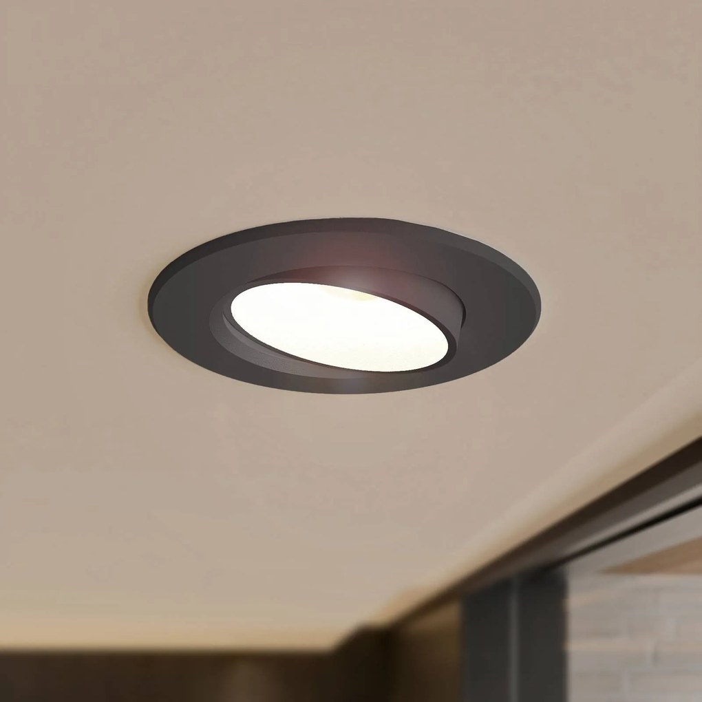 Prios Luci da incasso a LED Shima, nero, 9 W, 3000K, dimmerabile