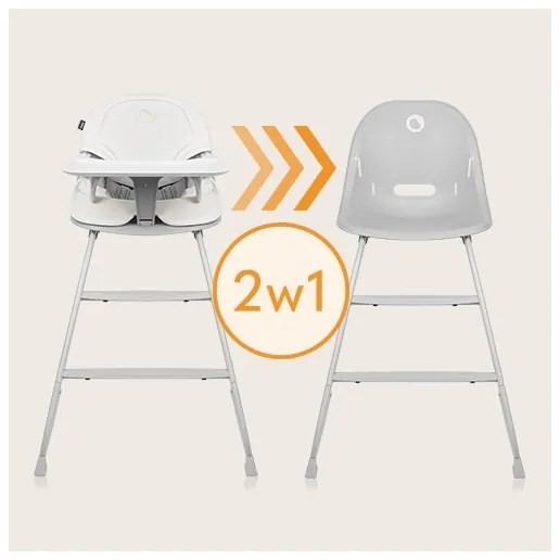 Lionelo - Seggiolino da pranzo 2 in 1 DALIA bianco/grigio